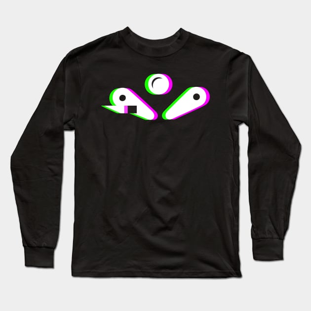 Retro Glitch Pinball Flippers Long Sleeve T-Shirt by MeatMan